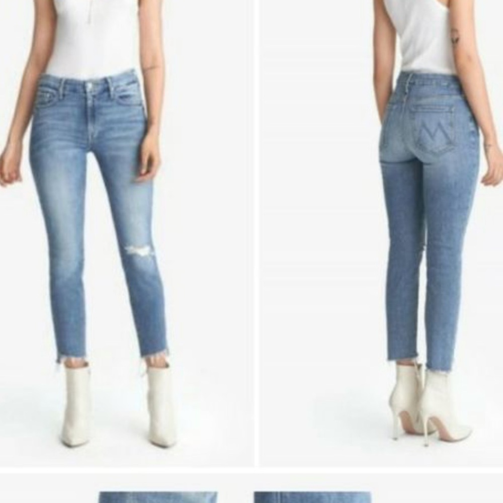MOTHER Jeans in The Looker ankle fray step hem